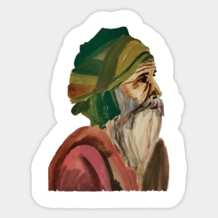 old man painting 2 Sticker